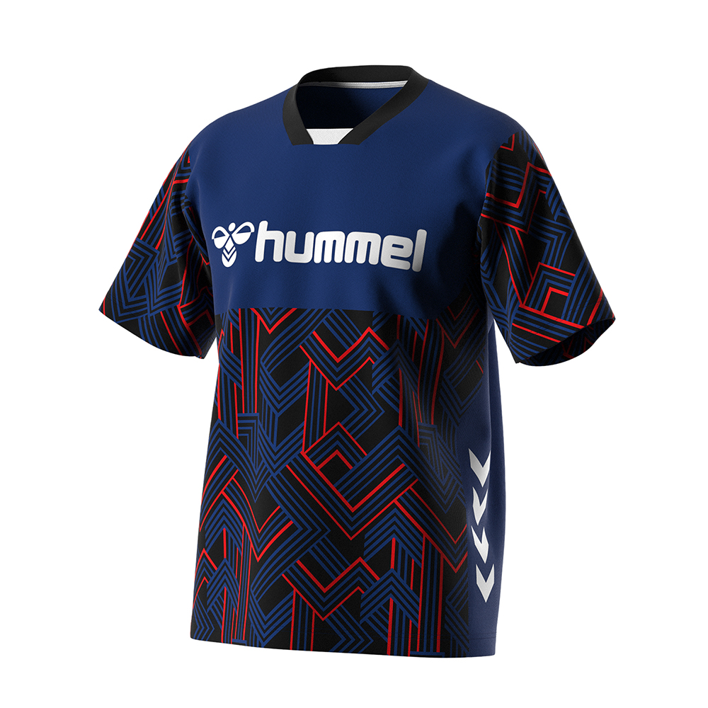 hummel(ヒュンメル)-S プラクティスシャツ Ｇブルー×ブラック シャツ SSK公式オンラインストア「SSK  STORES」｜スポーツウェア/スニーカー/ライフスタイルアパレル通販