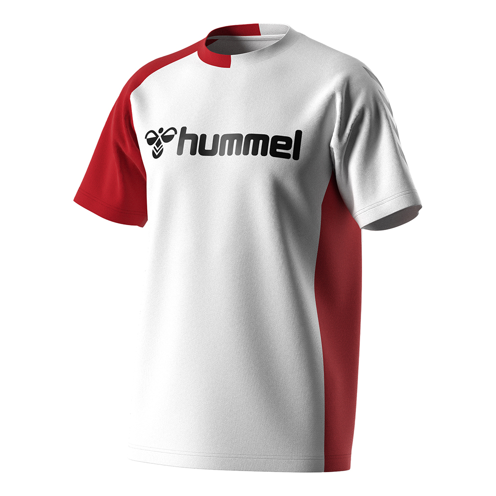 hummel(ヒュンメル)-S ハンドボールプラクティスシャツ ホワイト×レッド シャツ SSK公式オンラインストア「SSK  STORES」｜スポーツウェア/スニーカー/ライフスタイルアパレル通販