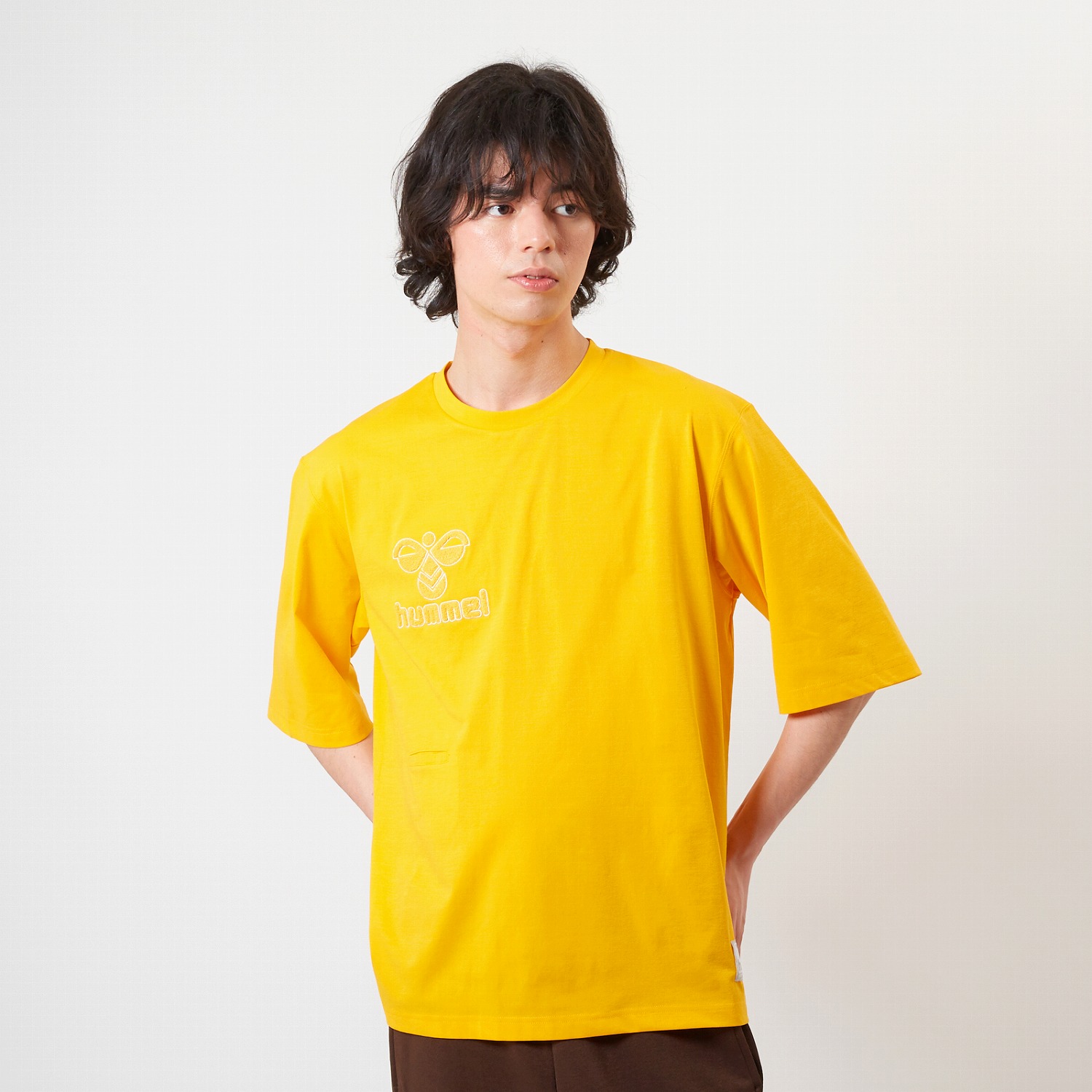 hummel(ヒュンメル)-S hummel PLAY 5分袖Tシャツ アプリコット シャツ