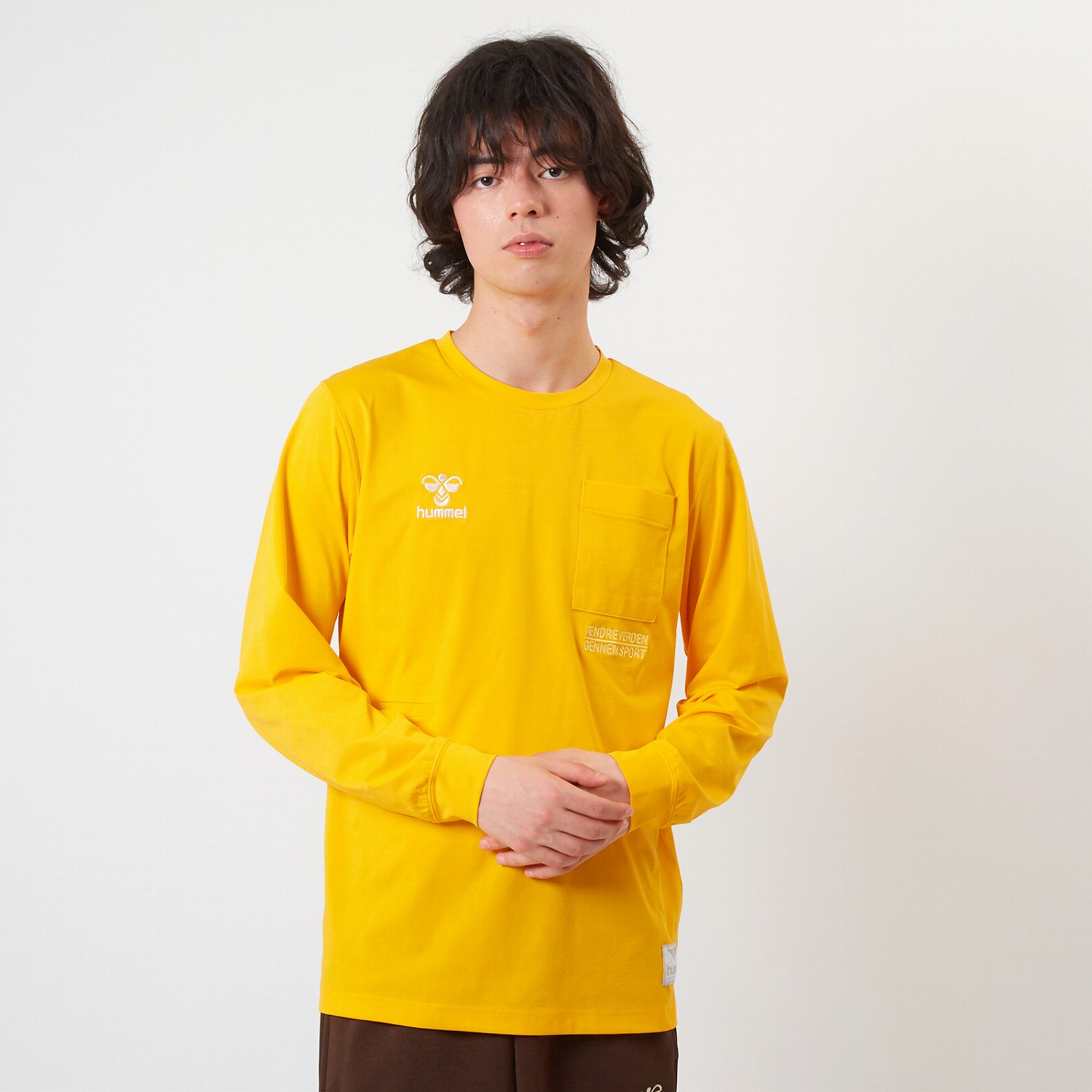 hummel(ヒュンメル)-S hummel PLAYロングTシャツ アプリコット シャツ