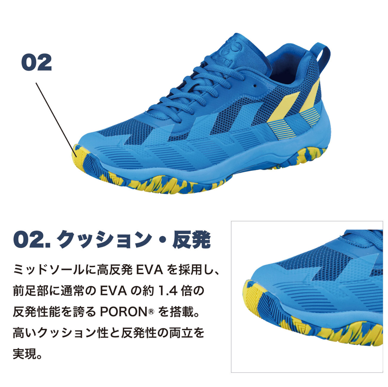 hummel(ヒュンメル)-S KOMET POWER 2.0 ブルー×イエロー