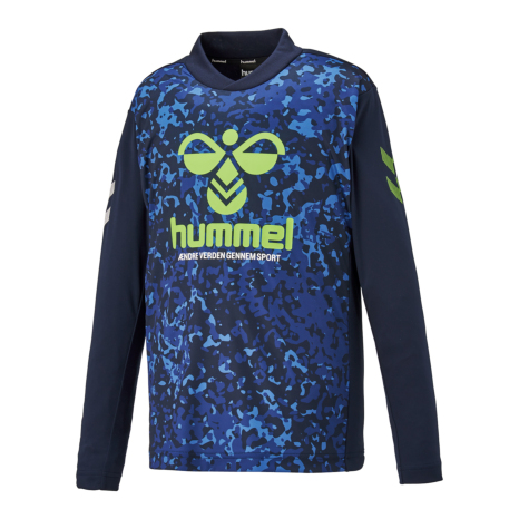 hummel-SPORTSプリアモーL/Sプラクティスシャツ 紺