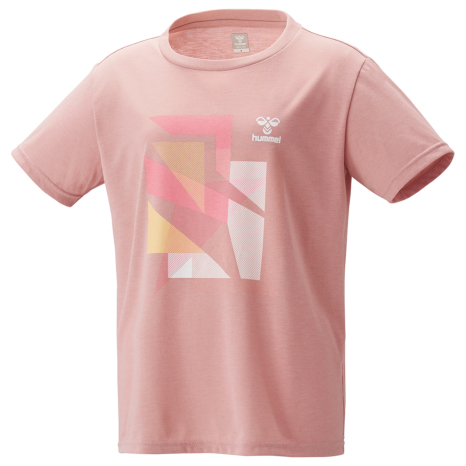 hummel-SPORTS22SSレディースデザインシャツ 桃色