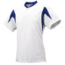 UVカット：1ボタンベースボールTシャツ　ホワイト×Dブルー