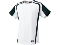 SSKBASEBALL1ボタンプレゲームシャツ　ホワイト×ブラック