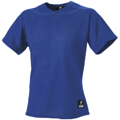 SSKBASEBALL2ボタンプレゲームシャツ(無地)　Dブルー