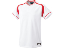 SSKBASEBALL2ボタンプレゲームシャツ　ホワイト×レッド
