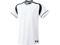 SSKBASEBALL2ボタンプレゲームシャツ　ホワイト×ブラック