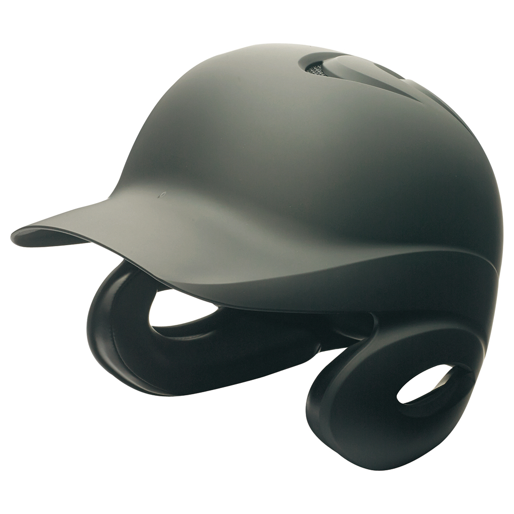 ミズノ 軟式右打者用ヘルメット フェイスガード付き Lサイズ 艶消しブラック